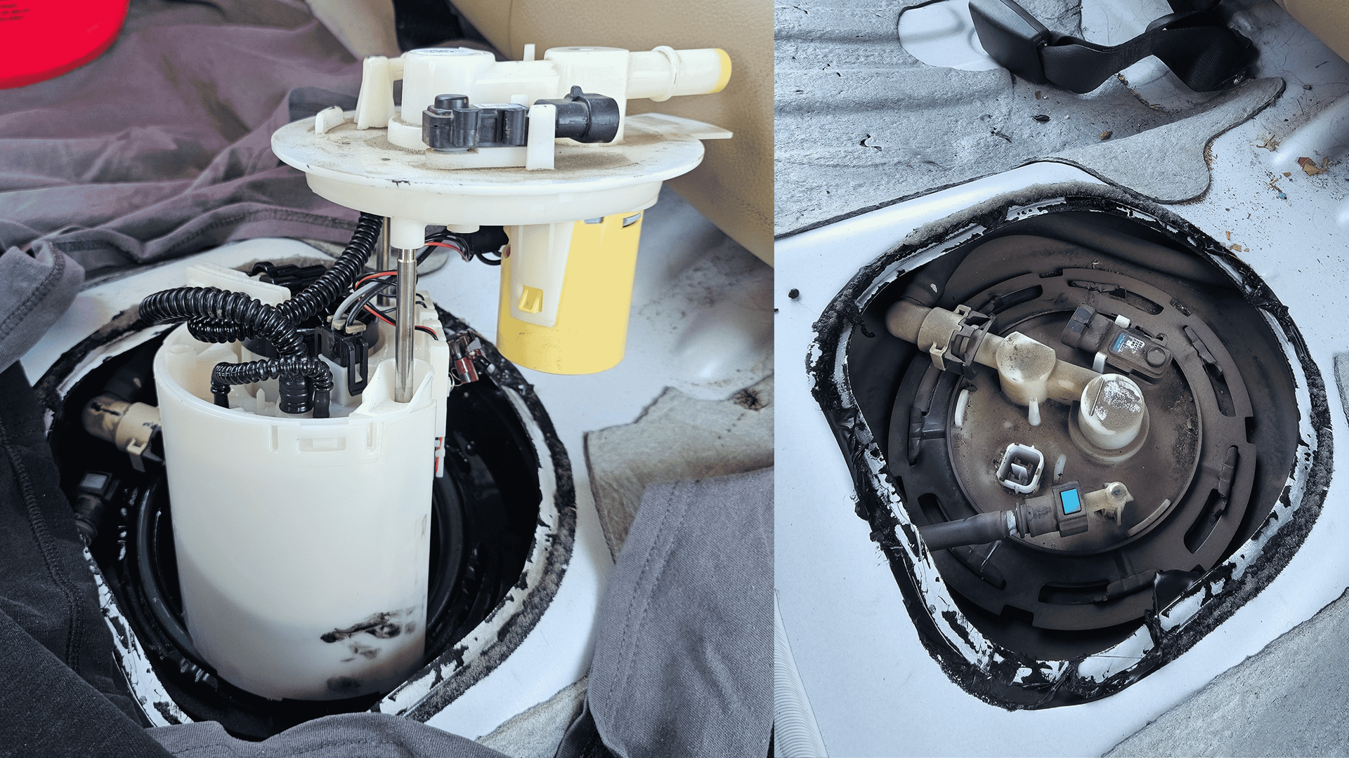 Replacing faulty fuel pump during fuel system repair service at North Phoenix automotive repair shop