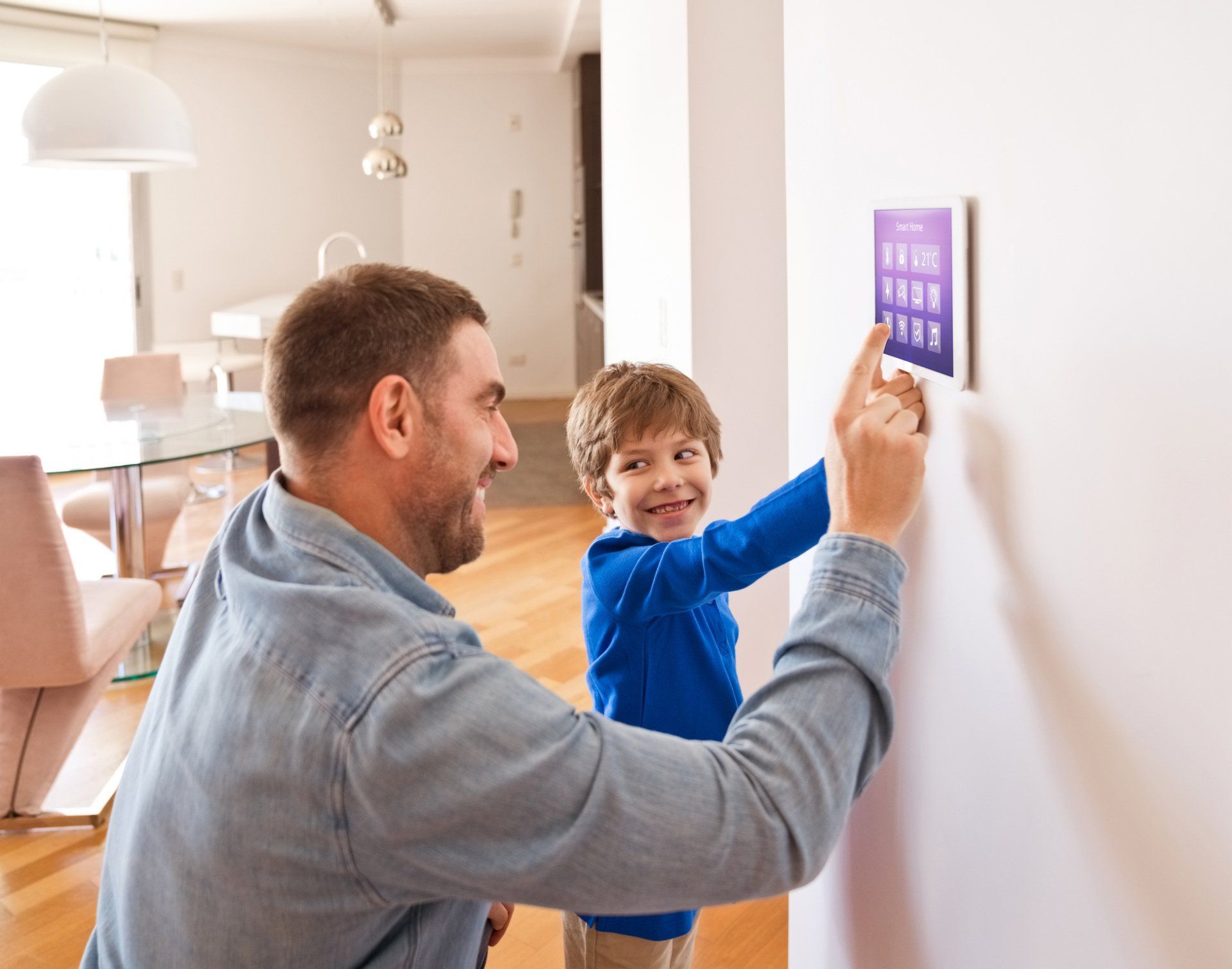 Father and Son Setting Their Electronic Lock - Staunton, VA - Jenkins Security Services Inc