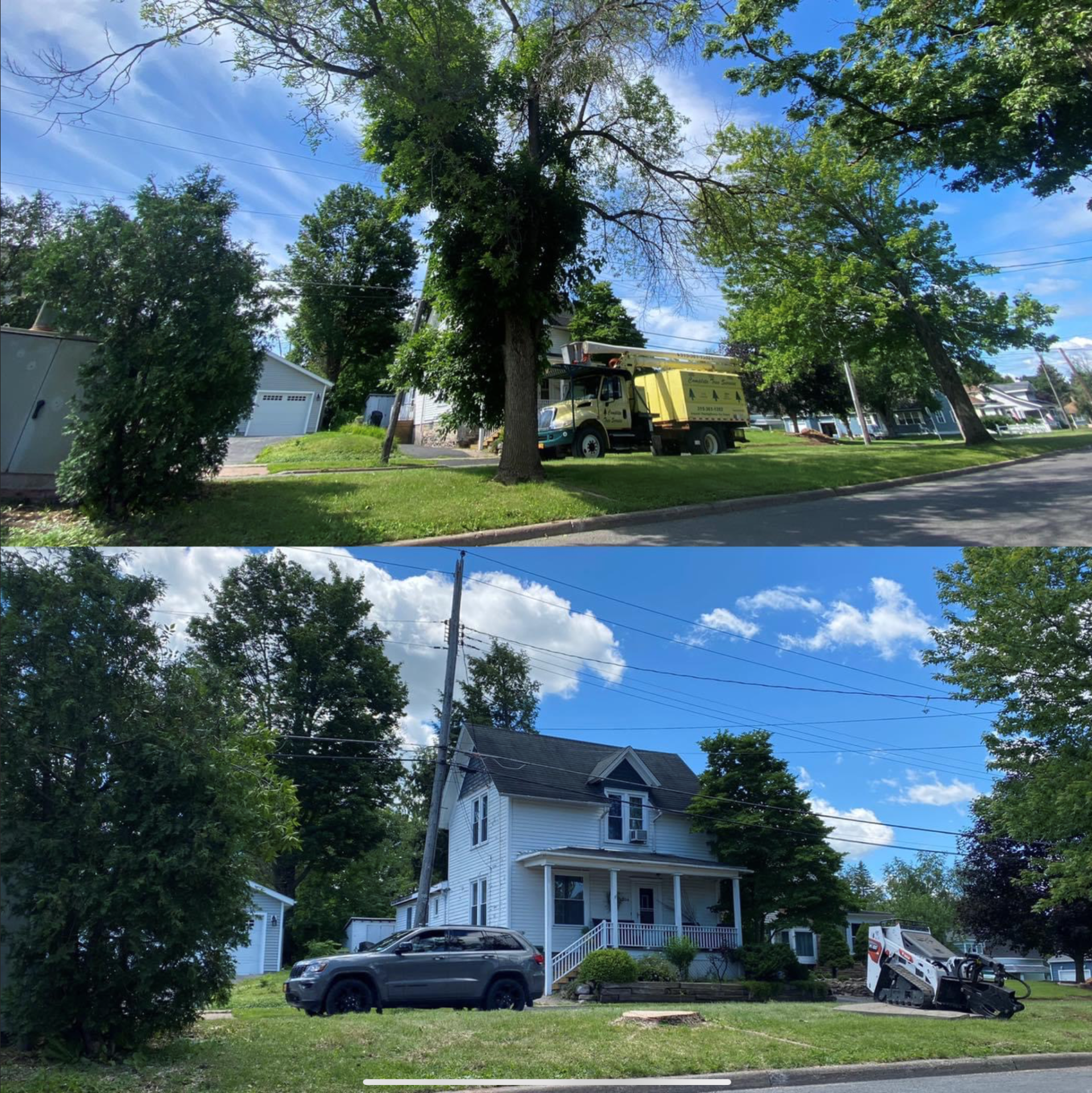 Tree Removal With Yellow Truck - Durhamville, NY - Helmer’s Complete Tree & Landscape