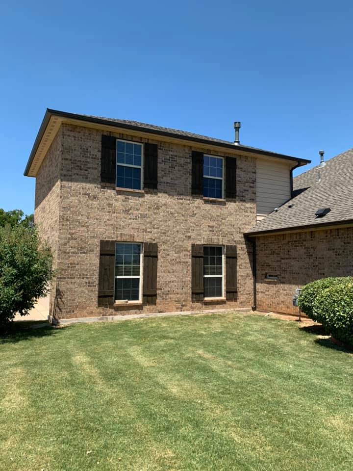 Brown Big House — Oklahoma City, OK — A-Plus Seamless Guttering LLC