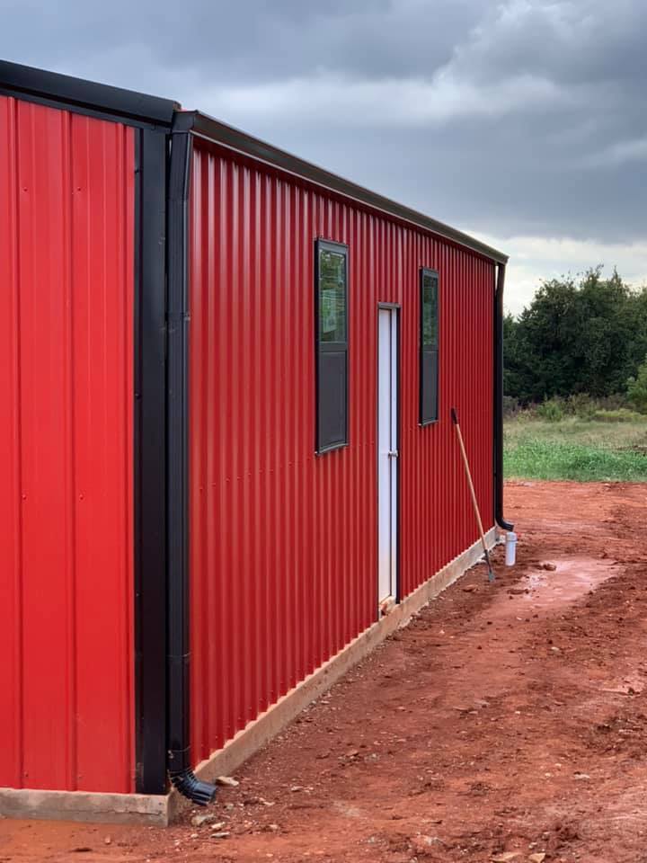 Red Painted — Oklahoma City, OK — A-Plus Seamless Guttering LLC