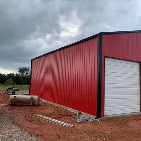 Red Colored Storage — Oklahoma City, OK — A-Plus Seamless Guttering LLC