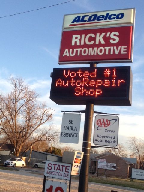 Rick's Automotive, Inc. - our sign | Rick's Automotive