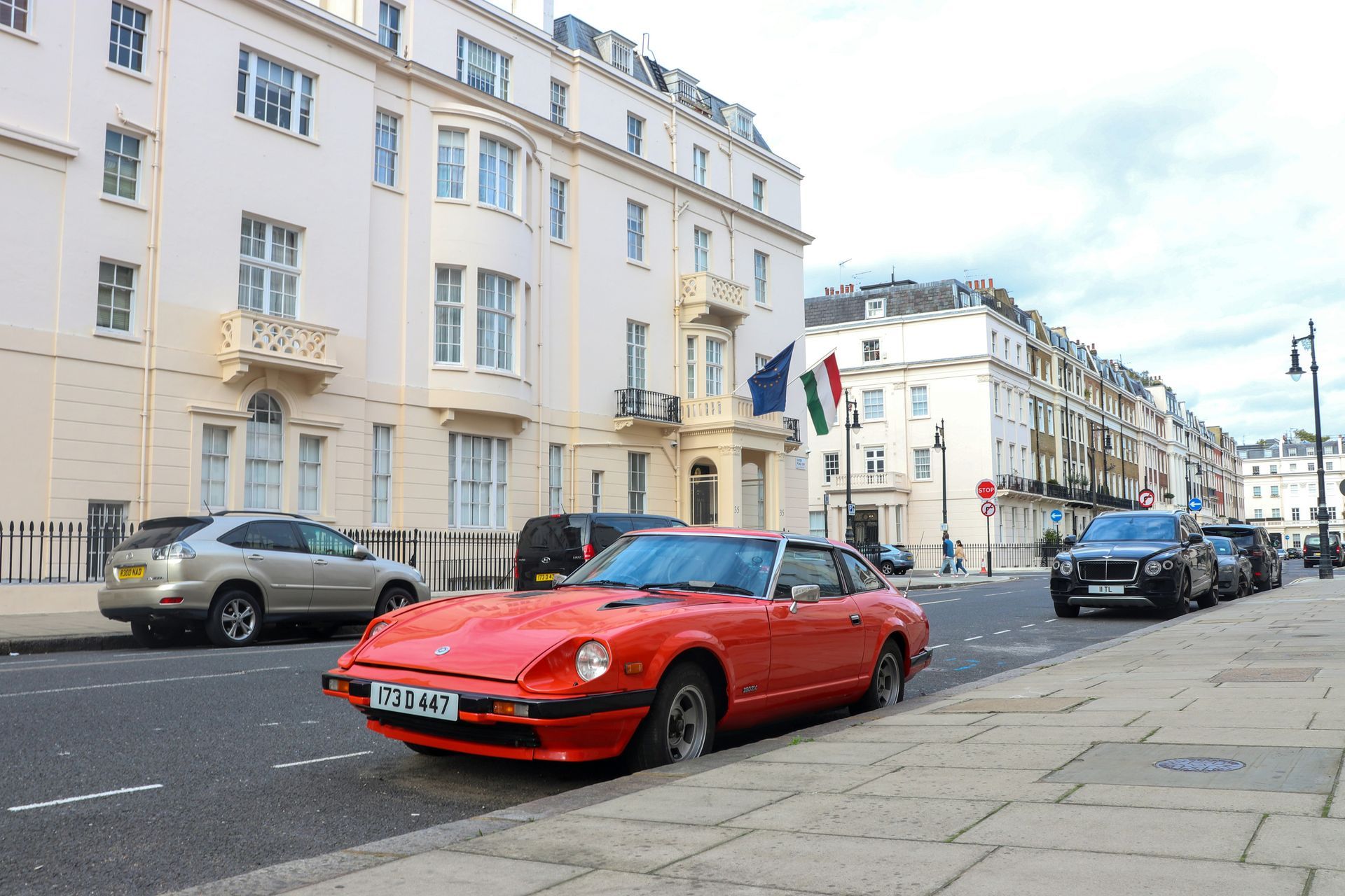 Embassy building in London with diplomatic flags — The Mover Group diplomatic household goods shipping