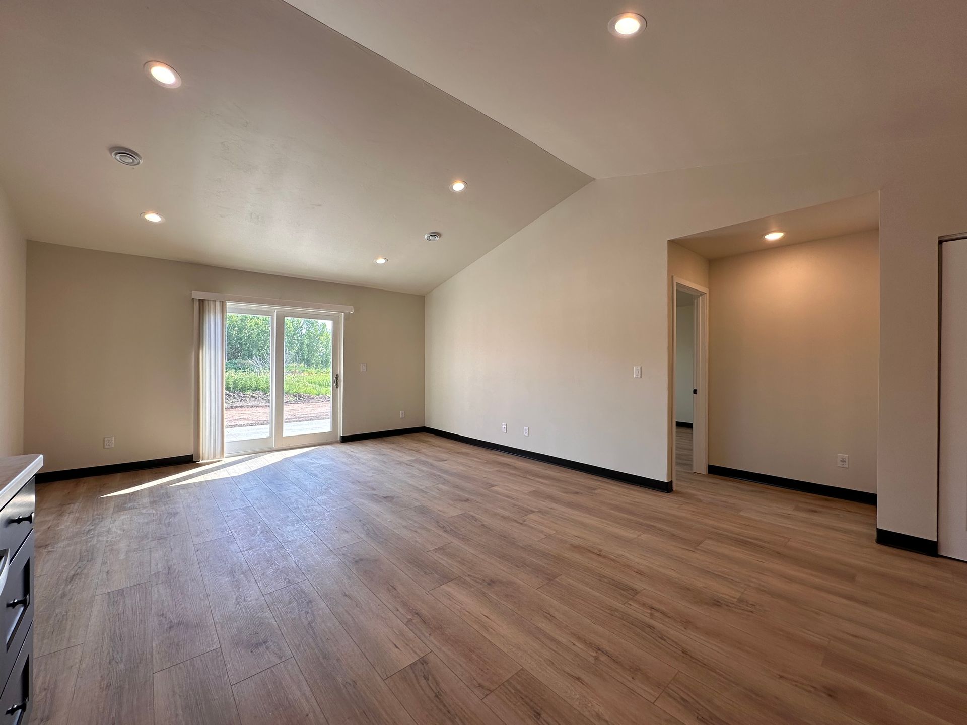 living room facing patio door