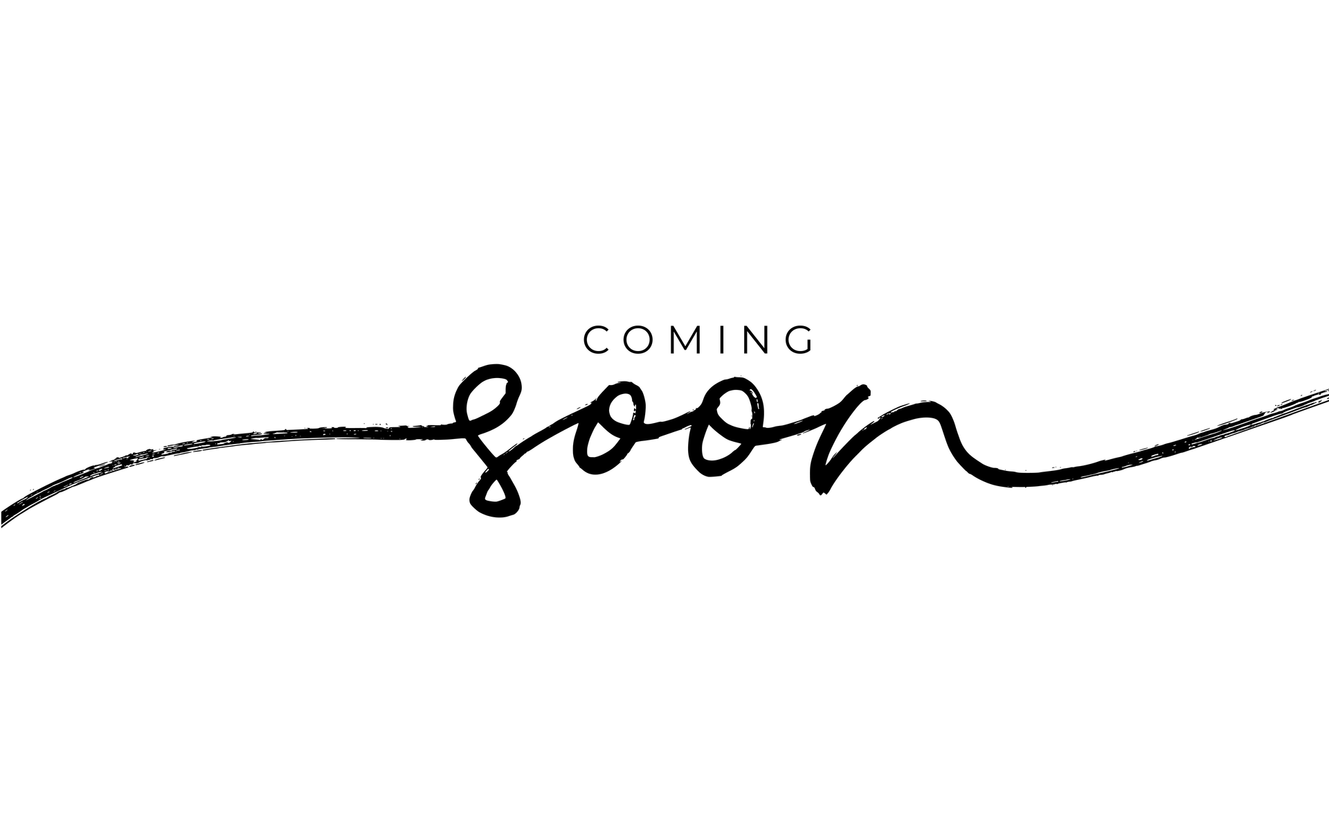 A black and white logo that says `` coming soon '' on a white background.