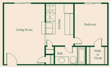 1 Bedroom Floorplan