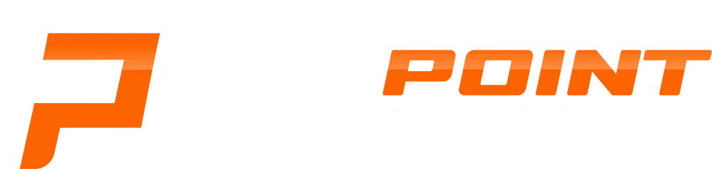 Orange stylized “P” logo with the word “POINT” in orange on a white background