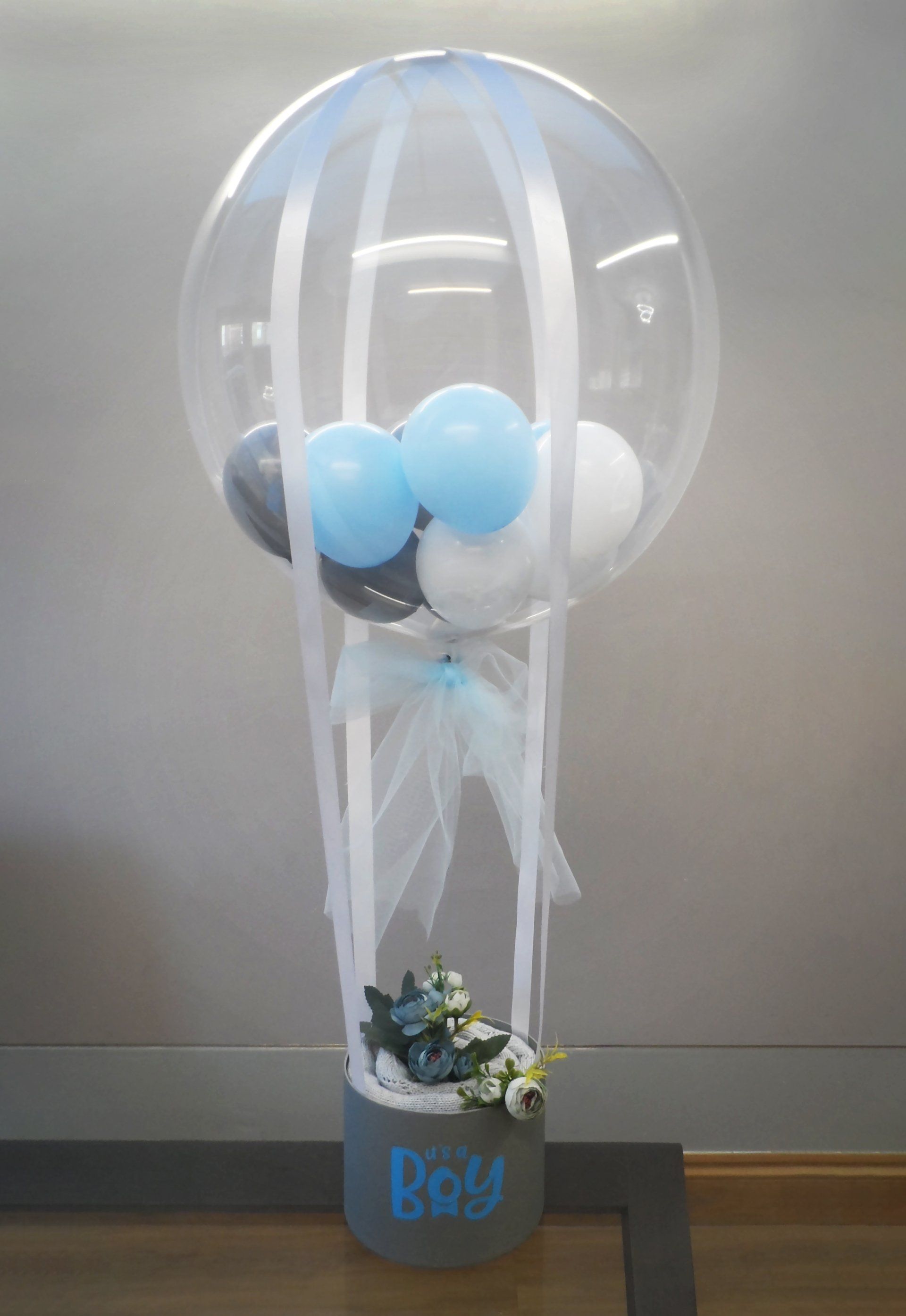 New Baby Boy Hot air Balloon Gift Hat Box By Balloon Design Gateshead