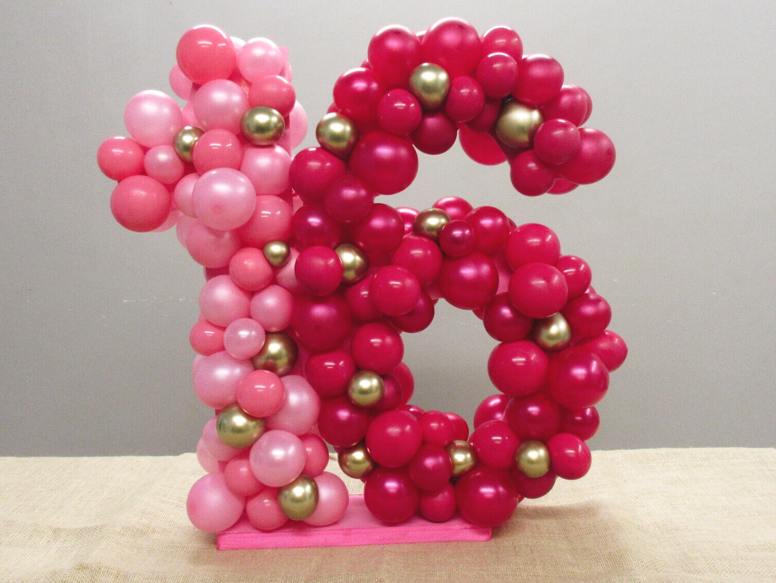 Bespoke Balloon Numbers, Large Balloon Number, Balloon Number made from many little balloons, Birthday Balloons, Balloon Numbers Gateshead