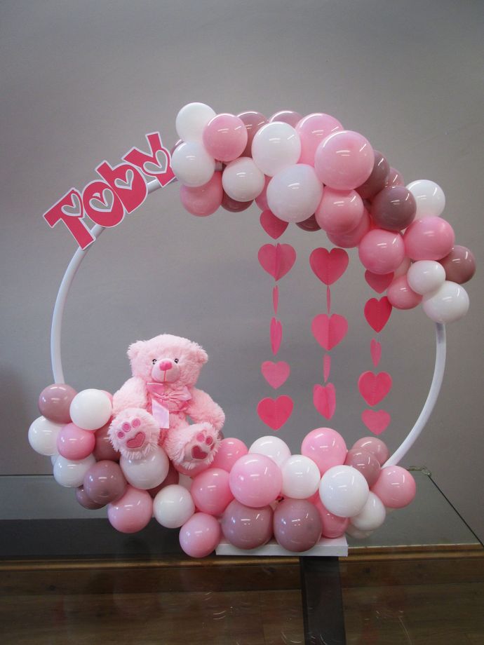 baby balloon hoop, balloon design, gateshead, north east, newastle, tyneside, balloon wall, event decor, balloon backdrop, new baby decor, baby shower balloons, balloon table hoop, balloon floor hoop, pink baby balloons, balloons with teddy, personalised baby balloons, organic balloon hoop