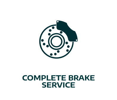 Icon of a brake rotor and caliper, with