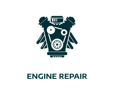 Illustration of a dark teal engine with gears, text