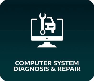 Computer screen with a car and wrench icon,