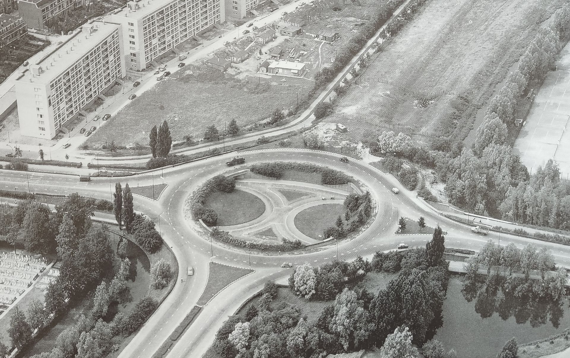 Verkeersplein De Berekuil in 1958