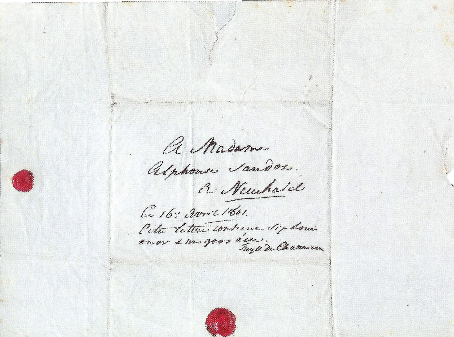 Een van de brieven van Belle van Zuylen