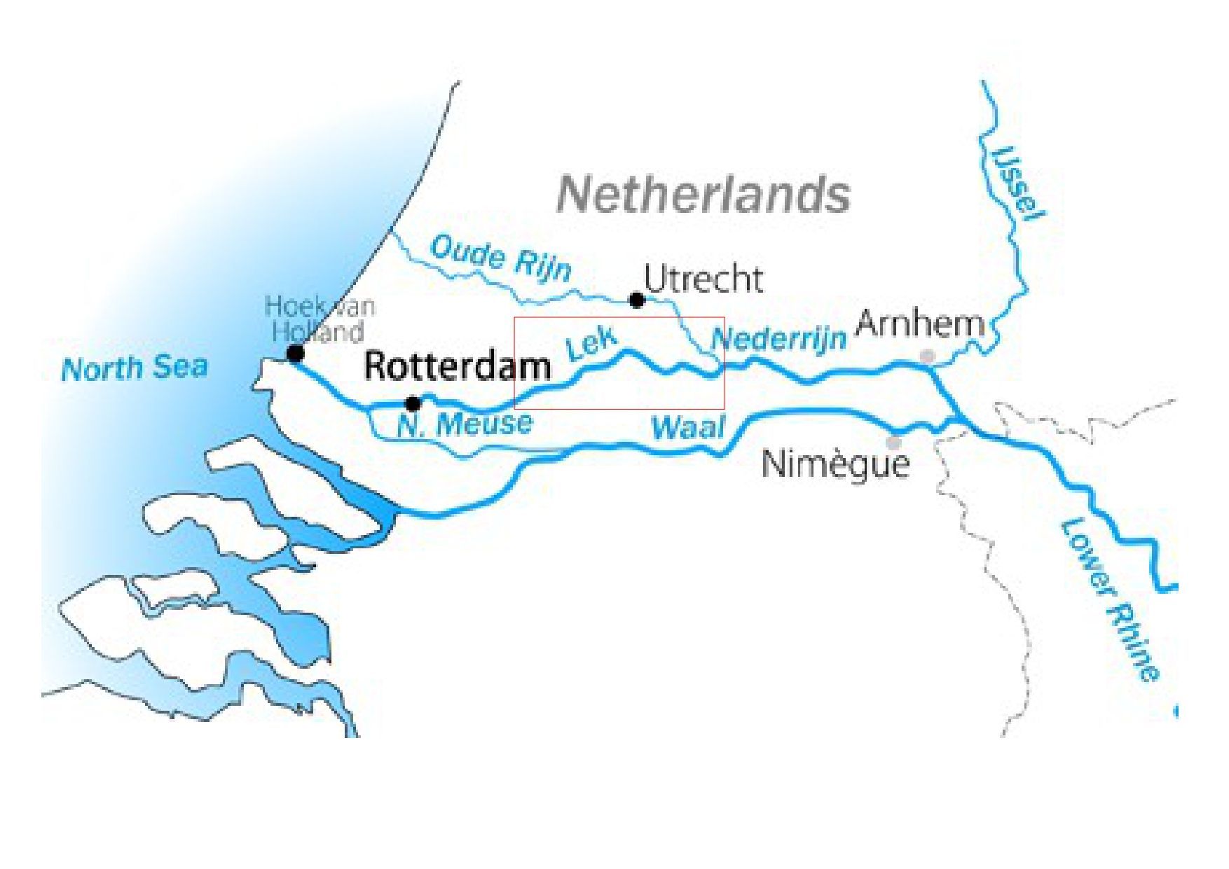 Rhine and Lek river