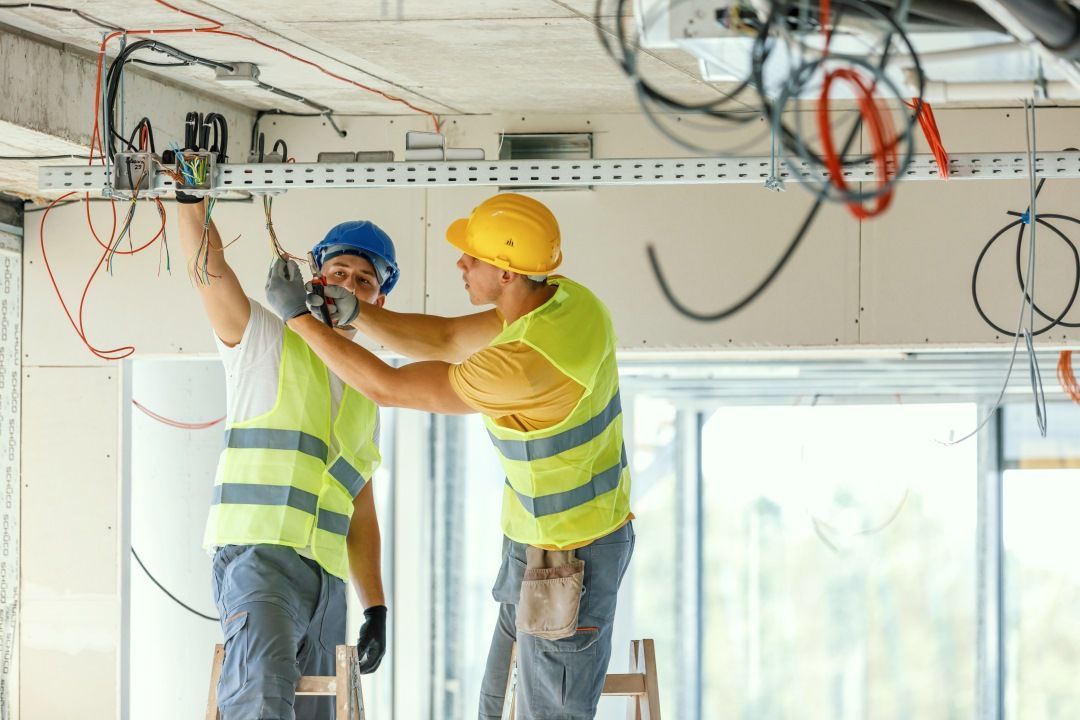 Two Construction Workers Are Working on the Ceiling of a Building — Goat Collective in Grafton, NSW