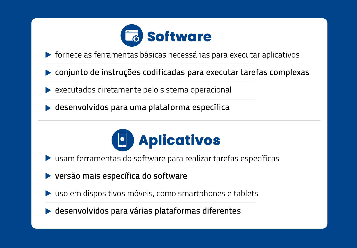diferenças entre software e aplicativo para empresas