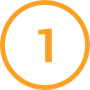 Orange number one inside an orange circle.