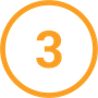 Orange number 3 inside an orange circle, on a white background.