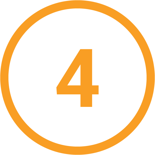 Orange number 4 inside an orange circle.