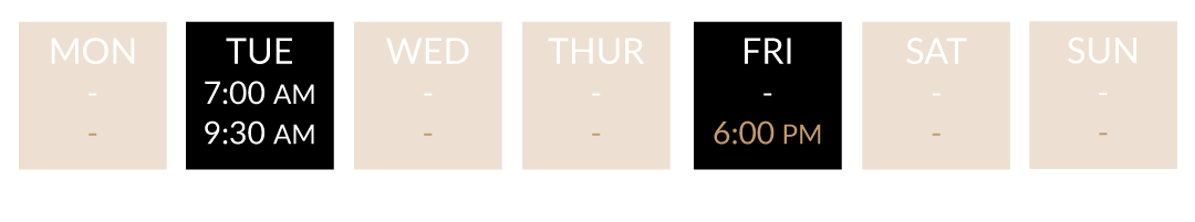 Class dates at Revolve Fitness