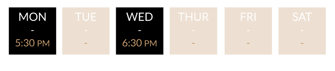 Class dates at Revolve Fitness