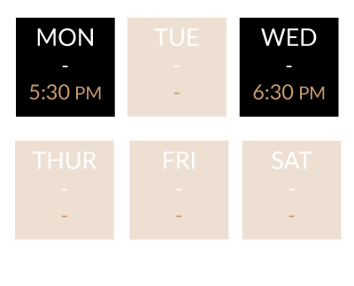 Class dates at Revolve Fitness