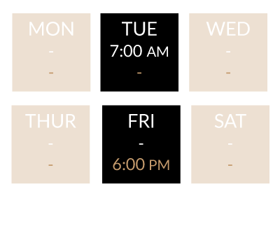 Class dates at Revolve Fitness