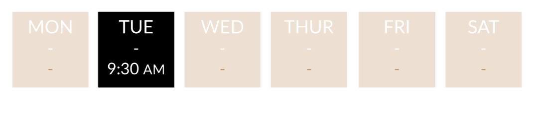 Class dates at Revolve Fitness