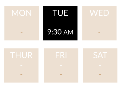 Class dates at Revolve Fitness