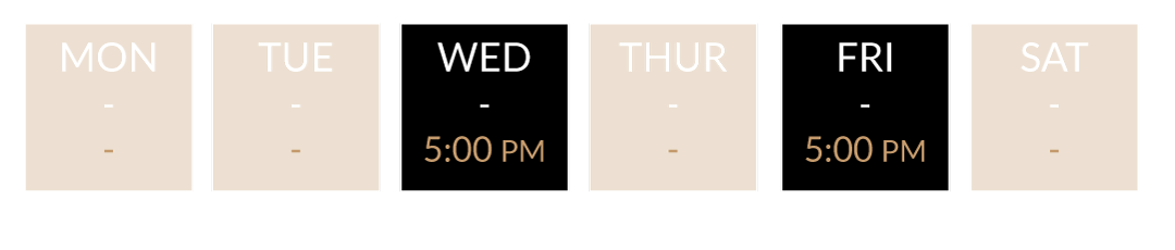 Class dates at Revolve Fitness