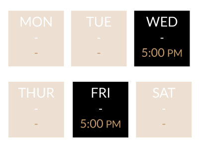 Class dates at Revolve Fitness