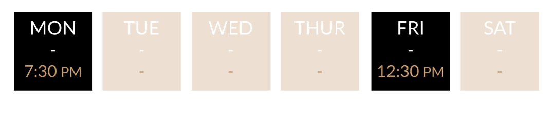 Class dates at Revolve Fitness