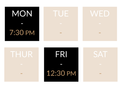 Class dates at Revolve Fitness