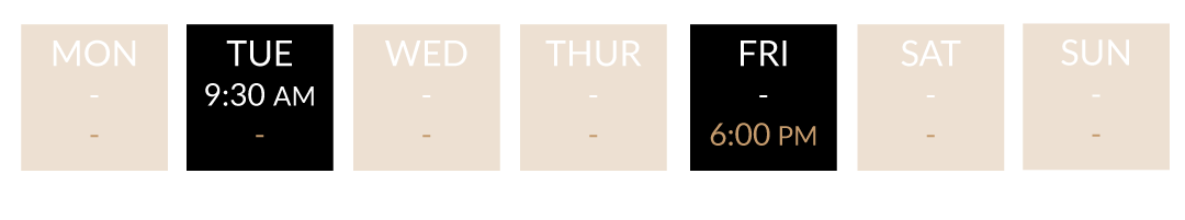 Class dates at Revolve Fitness