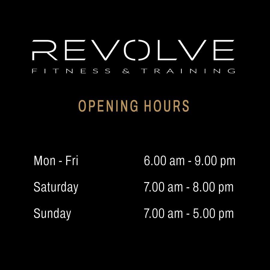 Opening hours at Revolve Fitness