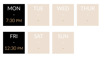 Class dates at Revolve Fitness