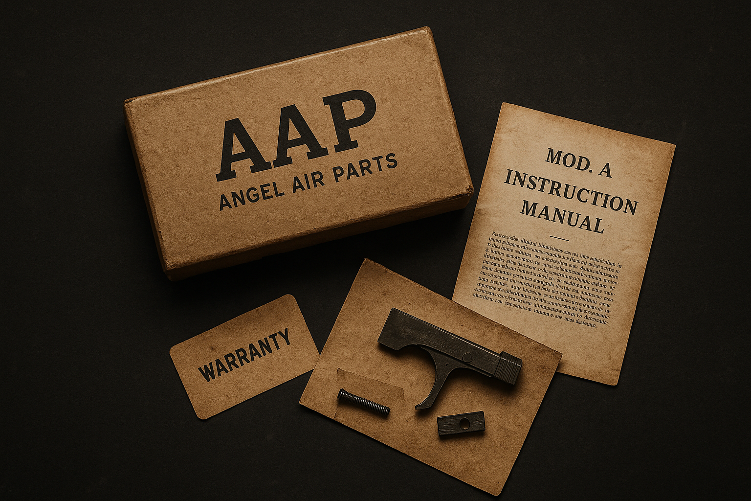 Box, parts, warranty card, and manual. 