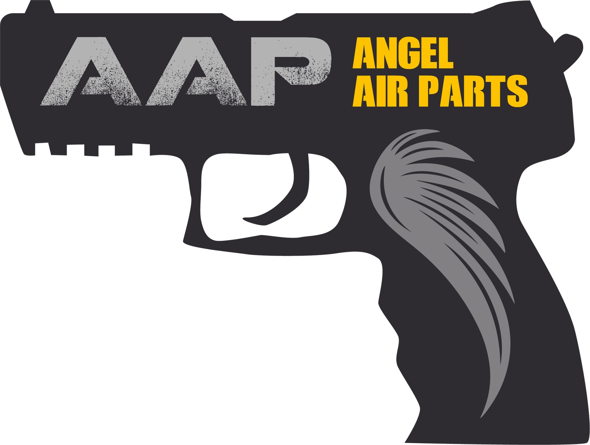 AAP logo with a pistol outline, text