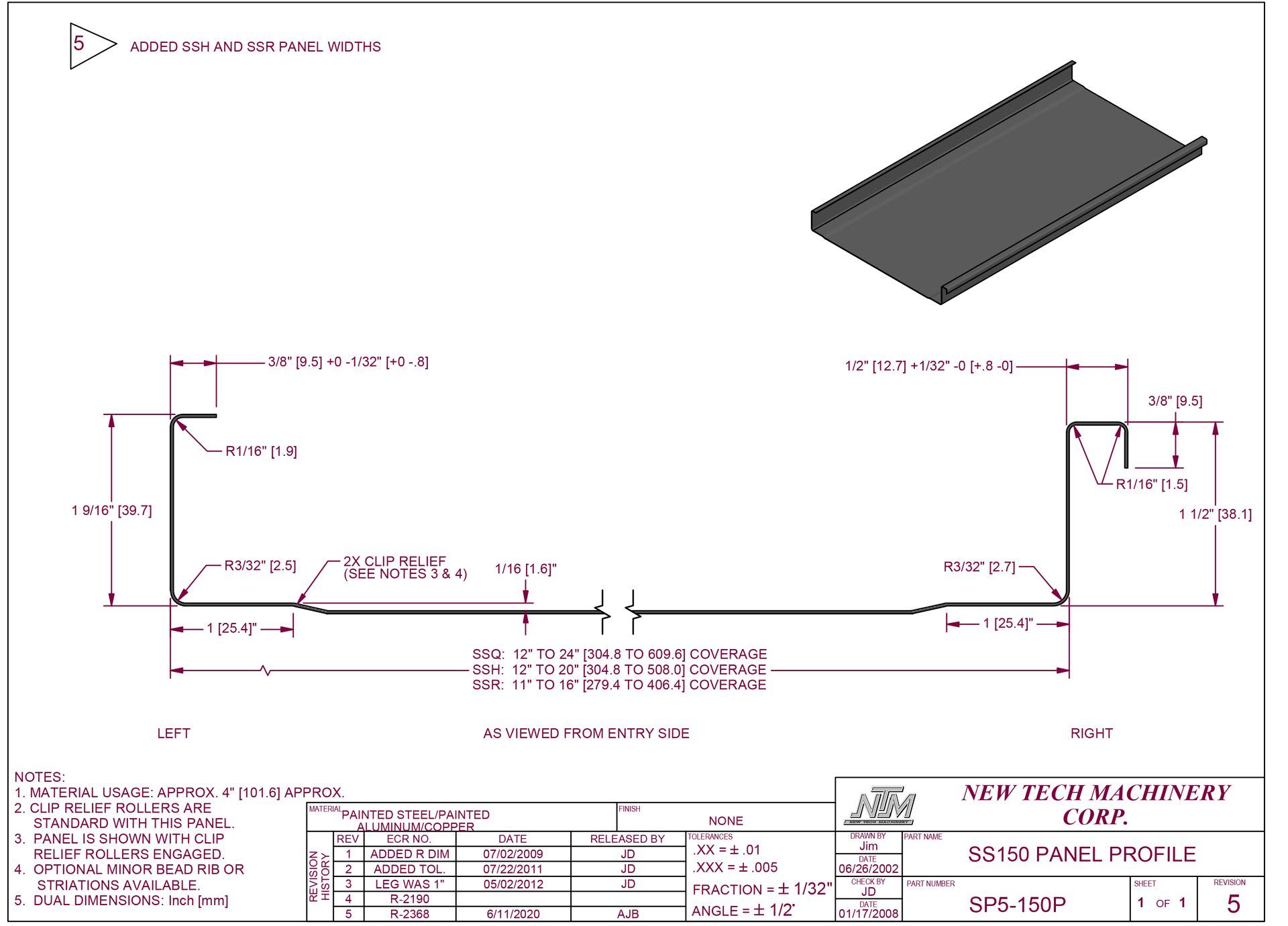 Black standing seam metal roofing panel with raised edges on dark background