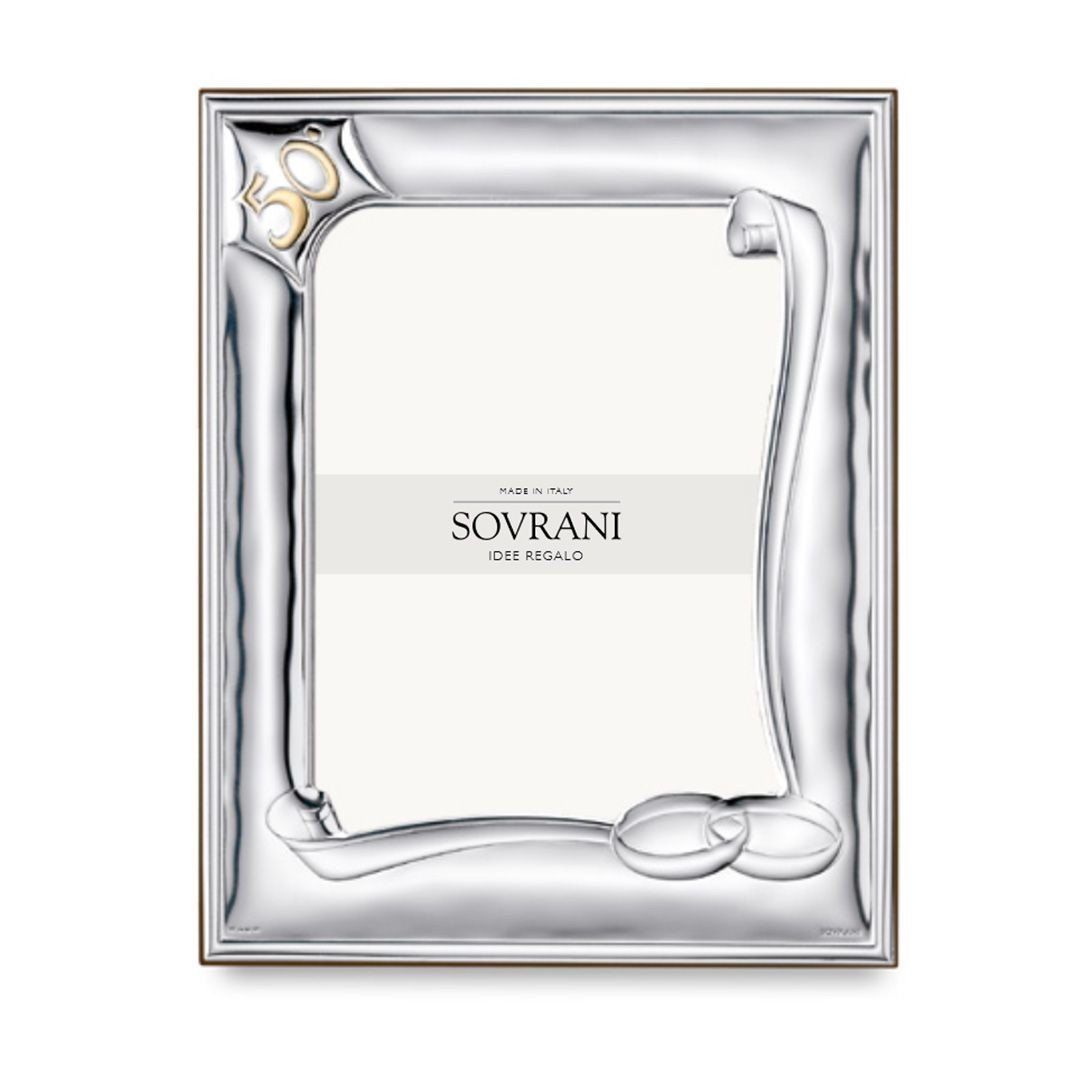 cornice in argento per 50° compleanno