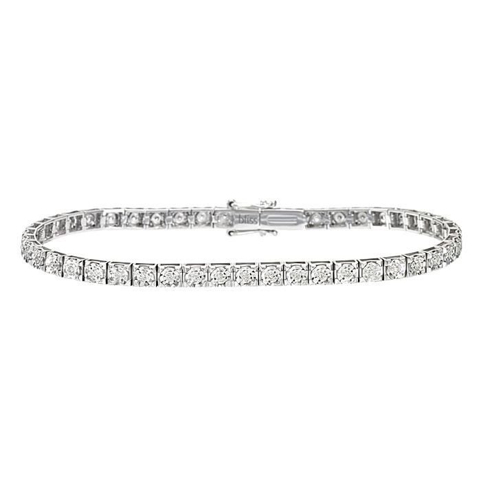 bracciale in argento con diamanti