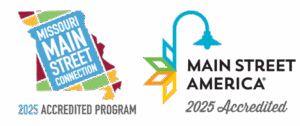 Logos for Missouri Main Street Connection and Main Street America, both with 2025 Accreditation.