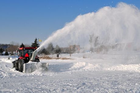 snow blower in the field