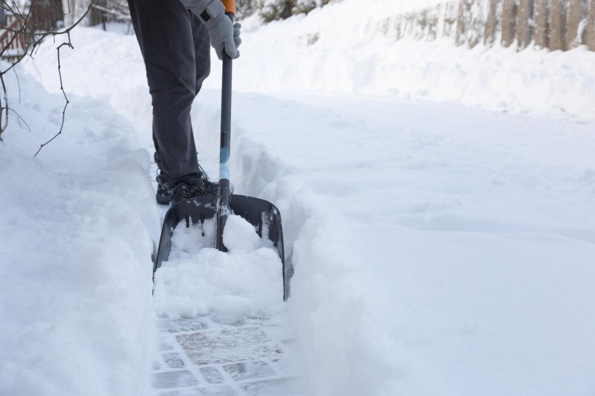 worker using a shovel