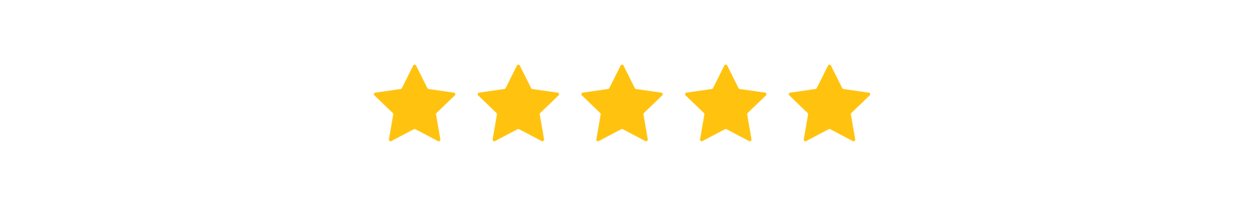 A row of yellow stars on a white background.