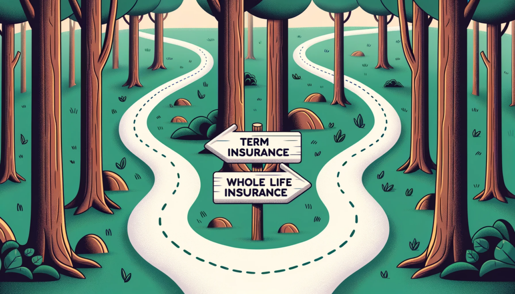 Cartoon drawing of a forest with a fork in the road 