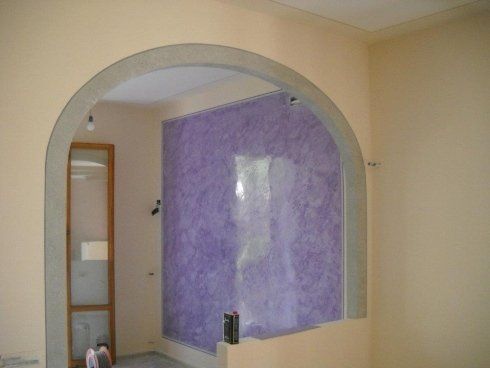 arco e divisione sala in cartongesso